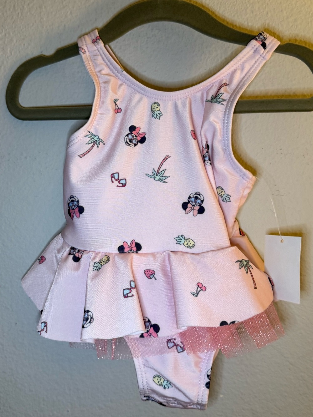 Disney Pink Minnie Mouse Ruffle One-Piece Swimsuit